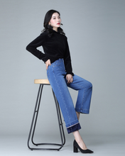 Load image into Gallery viewer, Fleece Denim Pants