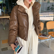 Load image into Gallery viewer, Synthetic Leather Puffer Jacket