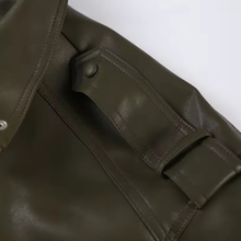 Load image into Gallery viewer, Semi-cropped Faux Leather Jacket