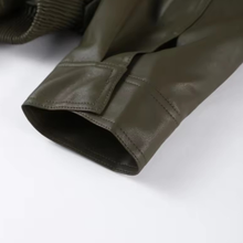 Load image into Gallery viewer, Semi-cropped Faux Leather Jacket
