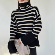 Load image into Gallery viewer, Loose Striped Turtleneck