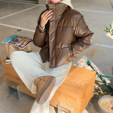 Load image into Gallery viewer, Synthetic Leather Puffer Jacket