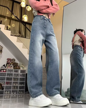Load image into Gallery viewer, Fleece Wide Denim Pants