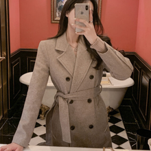 Load image into Gallery viewer, Double breasted Long Wool Coat