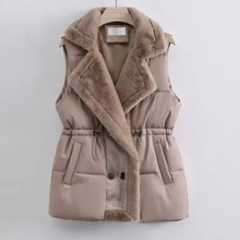 Load image into Gallery viewer, Fur Collar Puffer Vest