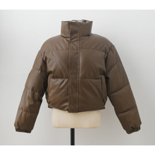 Load image into Gallery viewer, Synthetic Leather Puffer Jacket
