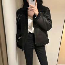 Load image into Gallery viewer, High-Collar Suede Jacket