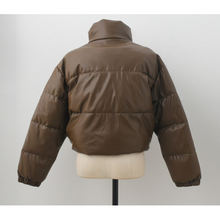 Load image into Gallery viewer, Synthetic Leather Puffer Jacket