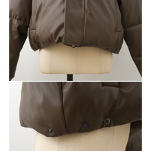 Load image into Gallery viewer, Synthetic Leather Puffer Jacket