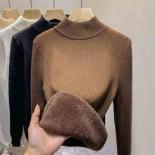 Load image into Gallery viewer, Ribbed Cashmere Longsleeves - Mockneck