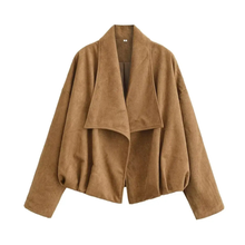 Load image into Gallery viewer, Wide Collar Suede Jacket