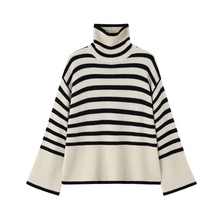 Load image into Gallery viewer, Loose Striped Turtleneck