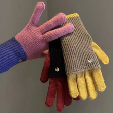 Load image into Gallery viewer, Two-tone Knit Gloves
