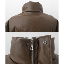 Load image into Gallery viewer, Synthetic Leather Puffer Jacket