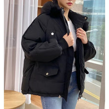 Load image into Gallery viewer, Oversized Puffer with Fur Hood