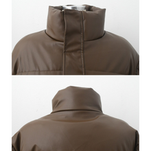 Load image into Gallery viewer, Synthetic Leather Puffer Jacket