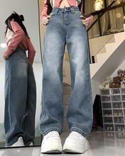 Load image into Gallery viewer, Fleece Wide Denim Pants