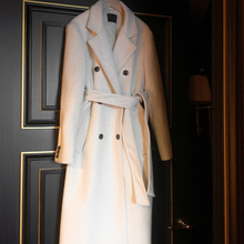 Load image into Gallery viewer, Double breasted Long Wool Coat