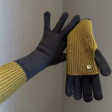 Load image into Gallery viewer, Two-tone Knit Gloves