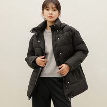 Load image into Gallery viewer, Belted Puffer Jacket with Hood