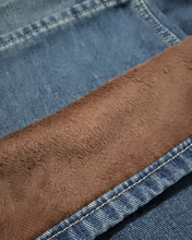 Load image into Gallery viewer, Fleece Wide Denim Pants