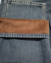 Load image into Gallery viewer, Fleece Wide Denim Pants