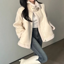 Load image into Gallery viewer, High-Collar Suede Jacket