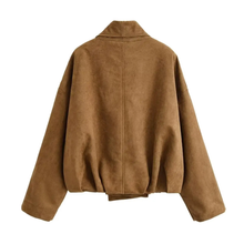Load image into Gallery viewer, Wide Collar Suede Jacket