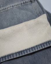 Load image into Gallery viewer, Fleece Wide Denim Pants