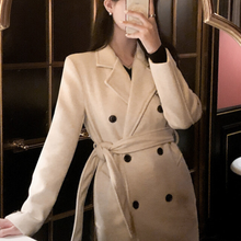 Load image into Gallery viewer, Double breasted Long Wool Coat