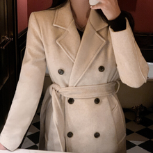 Load image into Gallery viewer, Double breasted Long Wool Coat