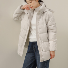 Load image into Gallery viewer, Belted Puffer Jacket with Hood