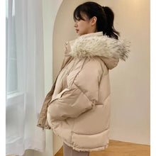 Load image into Gallery viewer, Oversized Puffer with Fur Hood