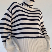 Load image into Gallery viewer, Loose Striped Turtleneck