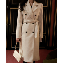 Load image into Gallery viewer, Double breasted Long Wool Coat