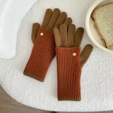 Load image into Gallery viewer, Two-tone Knit Gloves