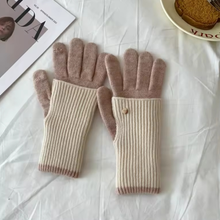 Load image into Gallery viewer, Two-tone Knit Gloves