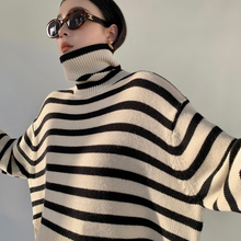 Load image into Gallery viewer, Loose Striped Turtleneck