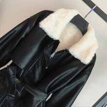 Load image into Gallery viewer, Overfit Leather Coat (Eco-fur)