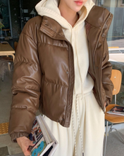 Load image into Gallery viewer, Synthetic Leather Puffer Jacket