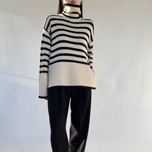 Load image into Gallery viewer, Loose Striped Turtleneck