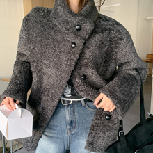Load image into Gallery viewer, Funnel Neck Soft Fur Jacket