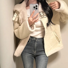 Load image into Gallery viewer, High-Collar Suede Jacket