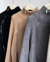 Load image into Gallery viewer, Oversized Full Zip Sweater