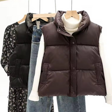 Load image into Gallery viewer, Soft Faux Leather Puffer Vest