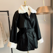 Load image into Gallery viewer, Overfit Leather Coat (Eco-fur)