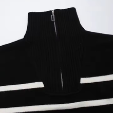 Load image into Gallery viewer, High Neck Striped Sweater