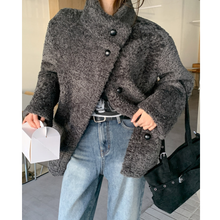 Load image into Gallery viewer, Funnel Neck Soft Fur Jacket