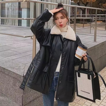 Load image into Gallery viewer, Overfit Leather Coat (Eco-fur)