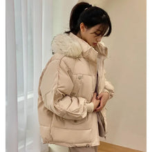 Load image into Gallery viewer, Oversized Puffer with Fur Hood